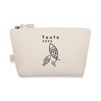 Taufe 2025 3 Fische Kreuze minimalistisch - Bio-Täschchen - Natur - Vorne