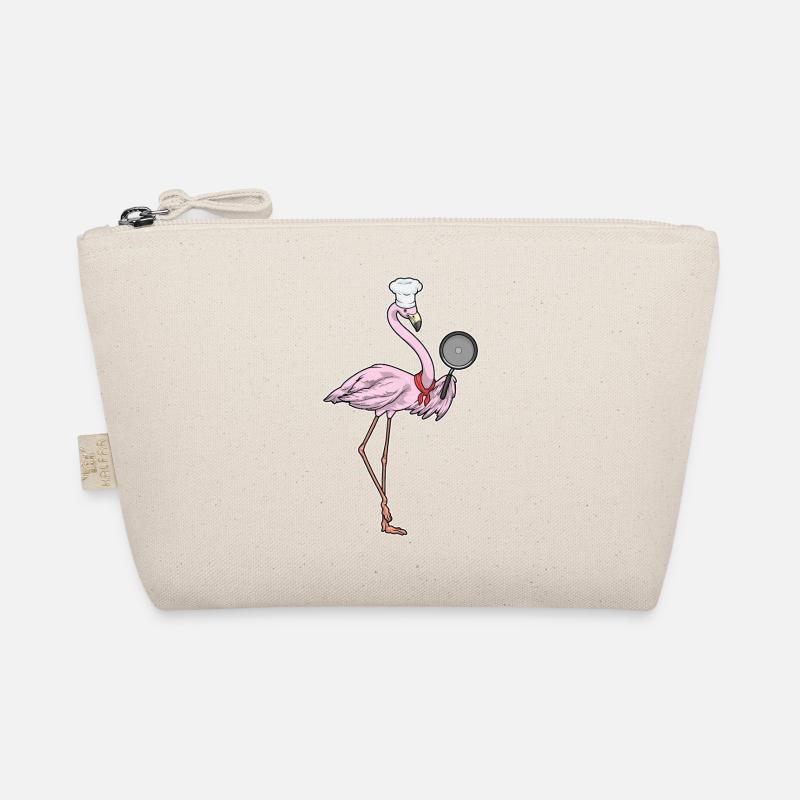 Flamingo Koch Pfanne Kochen - Bio-Täschchen - Natur