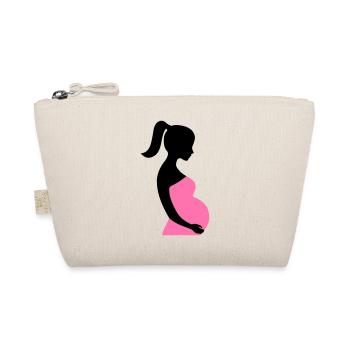 Schwangere Silhouette - Bio-Täschchen - Natur - Vorne