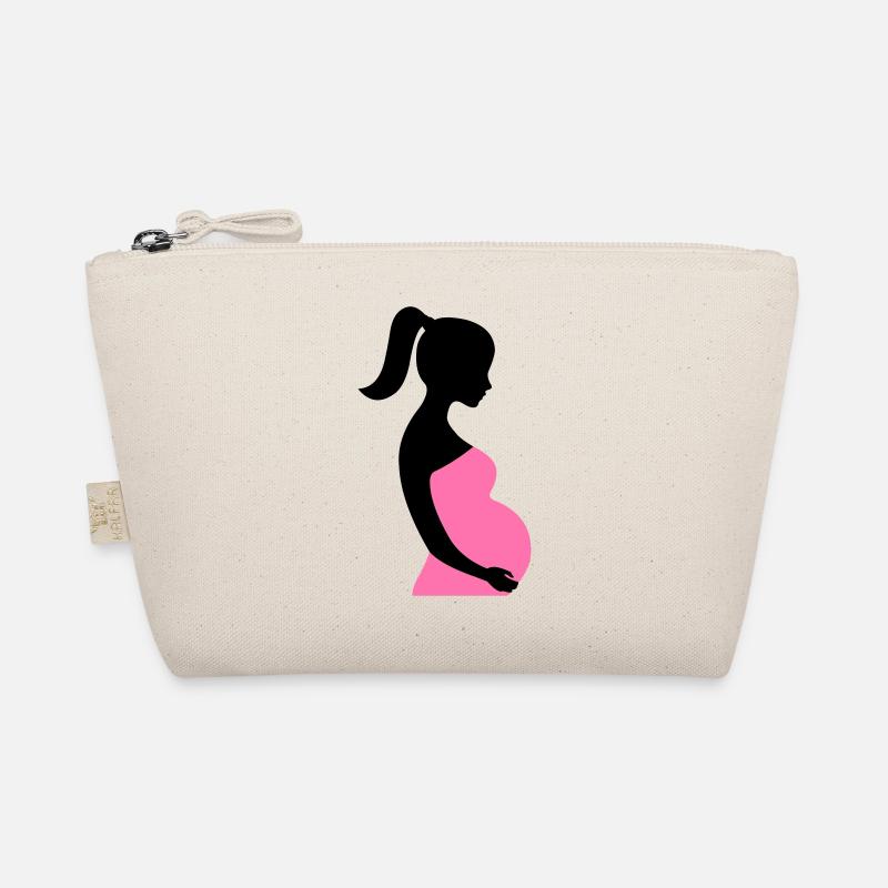 Schwangere Silhouette - Bio-Täschchen - Natur