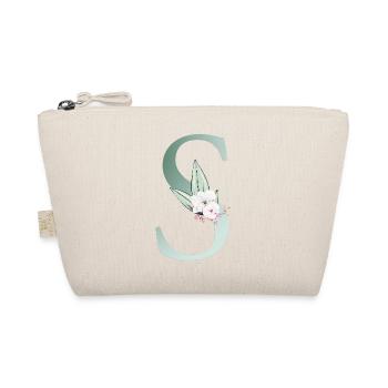 S Monogramm, Floral, personalisierbar - Bio-Täschchen - Natur - Vorne