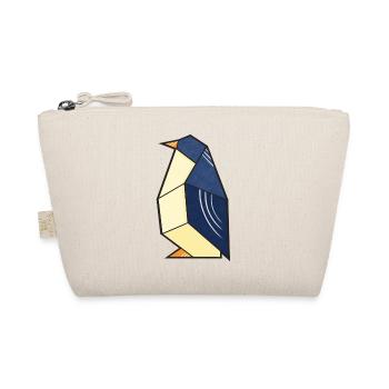 Niedlicher Pinguin im Origami Stil - Bio-Täschchen - Natur - Vorne