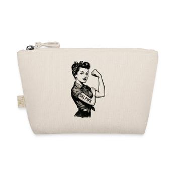 Strong Woman GRL PWR Rockabilly Biceps Arm Gift - Organic Pouch - nature - Front