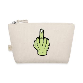 Middle Finger Hand Icon - Organic Pouch - nature - Front