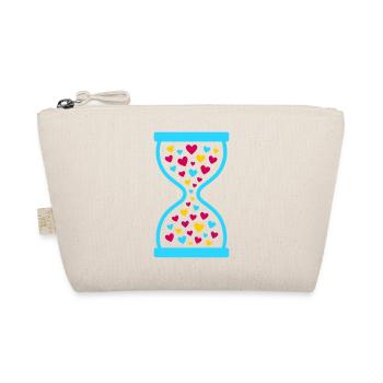 Colorful Hearts Hourglass - Love and Time Flow - Organic Pouch - nature - Front