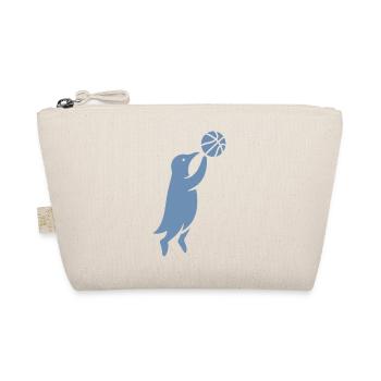 Minimalistischer Pinguin Basketball Spieler Dunk - Bio-Täschchen - Natur - Vorne