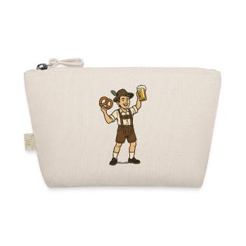 Junger Biertrinker in Lederhosen - Bio-Täschchen - Natur - Vorne