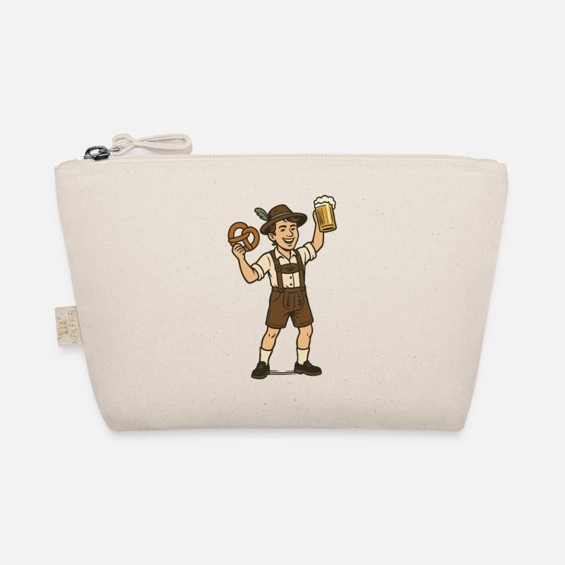 Junger Biertrinker in Lederhosen Bio-Täschchen