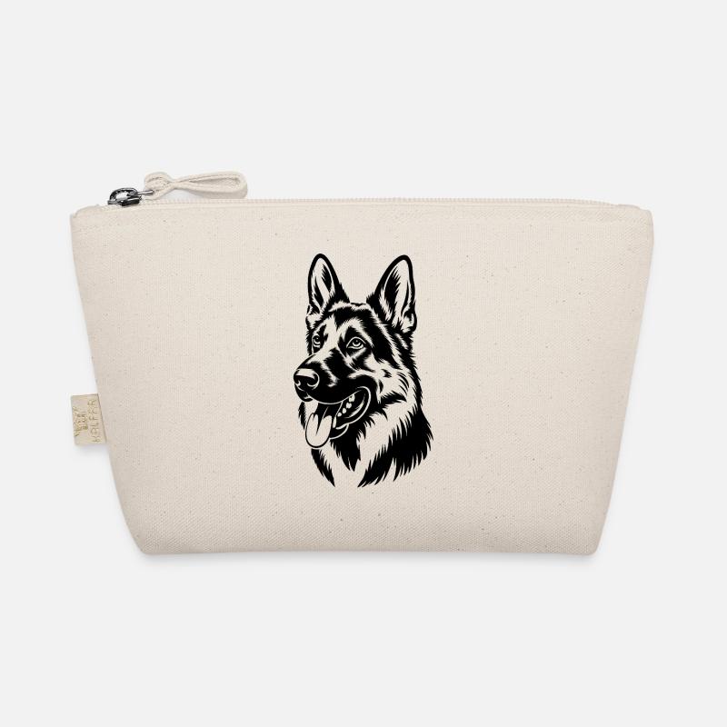 German Shepherd Head Illustration Organic Pouch
