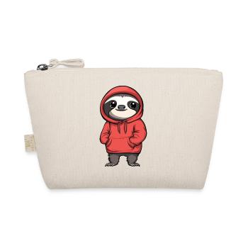Cute sloth pendant in hoodie - Organic Pouch - nature - Front