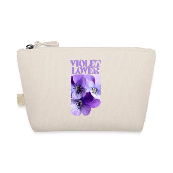Violettes Stiefmütterchen-Blumenmuster - Bio-Täschchen - Natur - Vorne