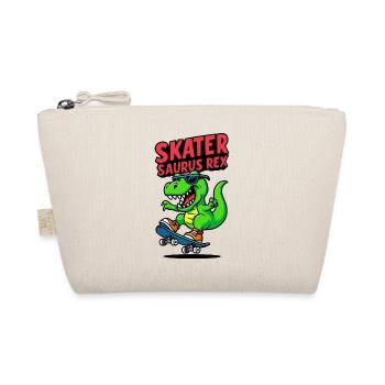 Skater Dinosaurier Cartoon Style - Bio-Täschchen - Natur - Vorne
