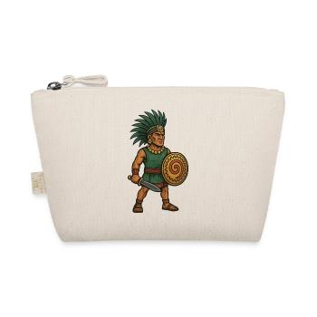 Guerrier avec couronne de plumes vertes et bouclier - Trousse biologique - nature - Devant