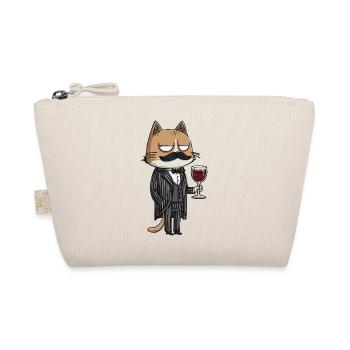 Mafia Cat with Wine | Funny Cartoon Illustration - Bio-Täschchen - Natur - Vorne