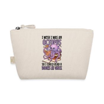 Reading Octopus in Stack of Books Book Gift - Organic Pouch - nature - Front
