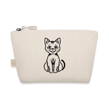 Chat Noir Noir T-shirt chat Cadeau - Trousse biologique - nature - Devant