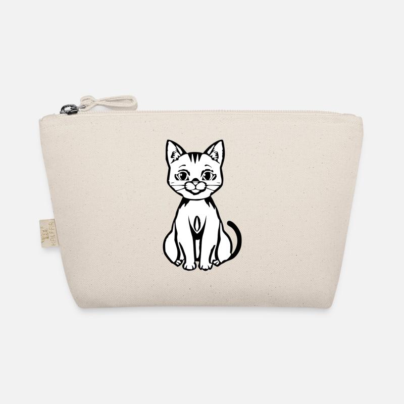 funny-cat-tshirt-women-white_Geschenk - Bio-Täschchen - Natur
