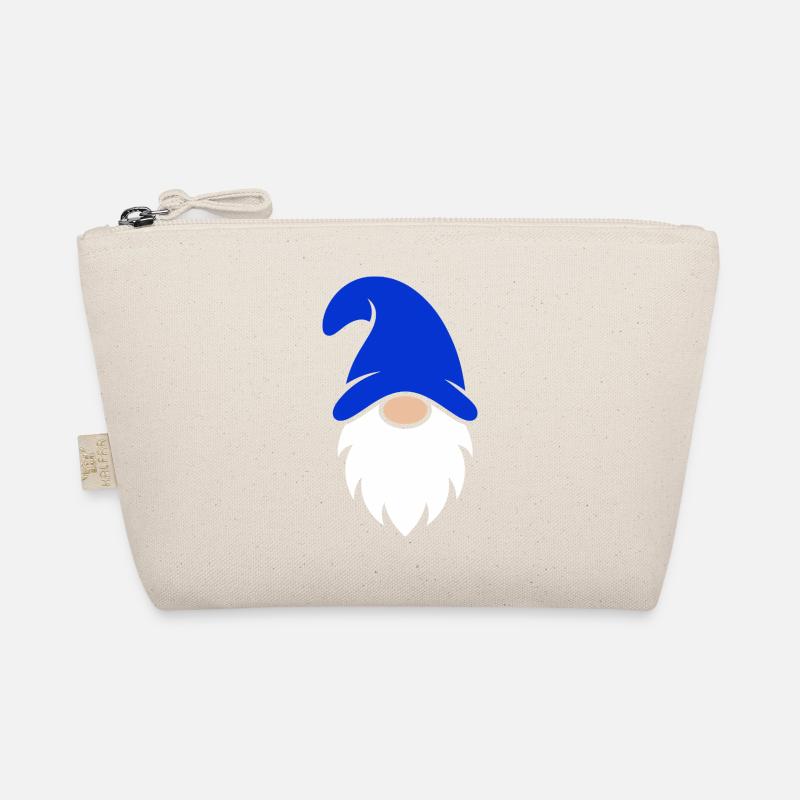 Blue Bearded Gnome Charm Organic Pouch