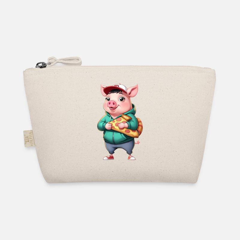 Cochon en sweat à capuche avec part de pizza Trousse biologique