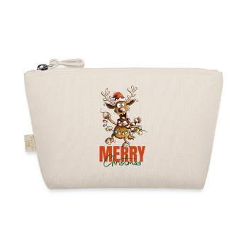 Crazy Christmas Reindeer Merry Christmas - Organic Pouch - nature - Front