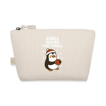 Chill Before The Thrill Funny Holiday Penguin - Organic Pouch - nature - Front