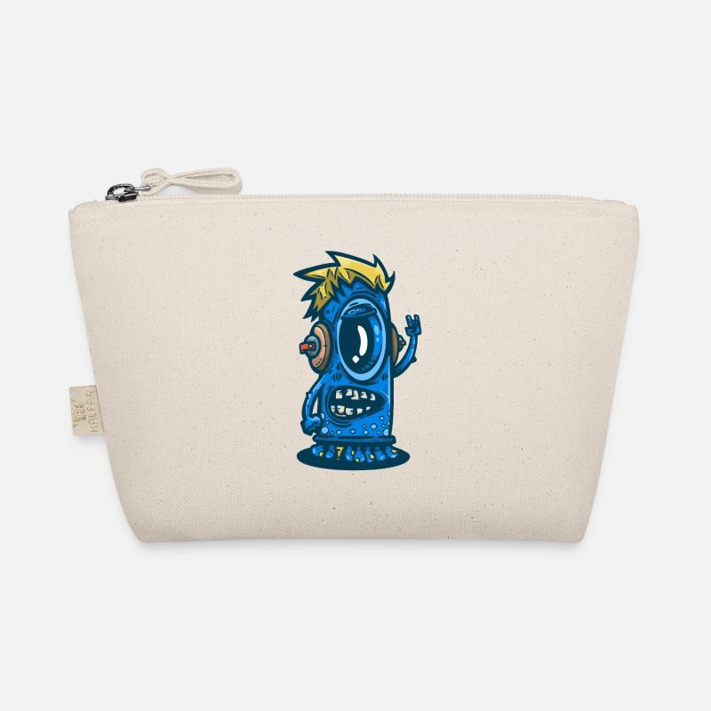 Blue Monster mit Kopfhörern Bio-Täschchen