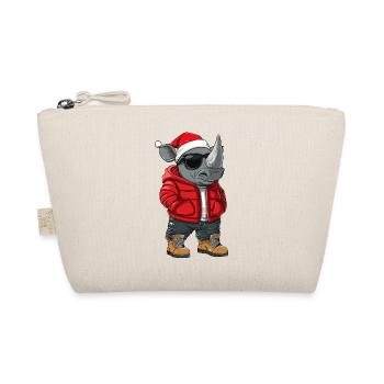 Nashorn Weihnachten Winter - Bio-Täschchen - Natur - Vorne