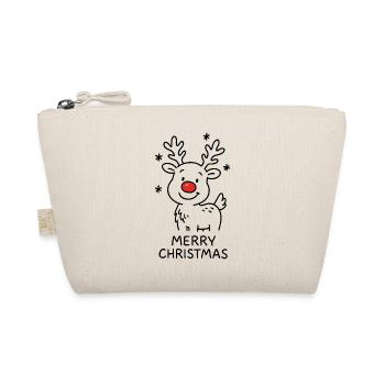 Rentier Rudolph Merry Christmas süß - Bio-Täschchen - Natur - Vorne