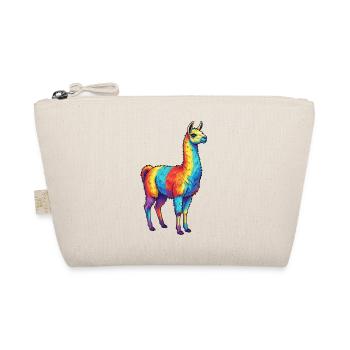 Colorful Llama Rainbow Pop Art Watercolor - Organic Pouch - nature - Front