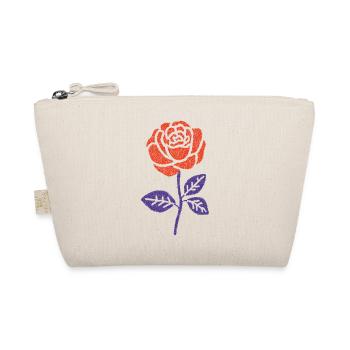Orange rose with purple stem - Organic Pouch - nature - Front