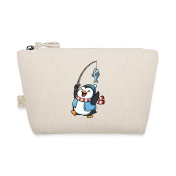 Cute Penguin Cartoon Angler Fishing Fishing - Organic Pouch - nature - Front