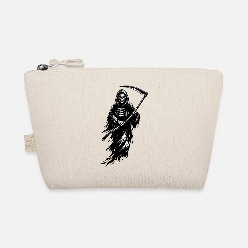 Dark Grim Reaper Skull in Dark Style Organic Pouch