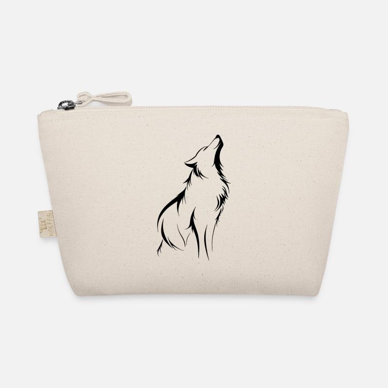 Wolf silhouette, strength and power, contours Organic Pouch