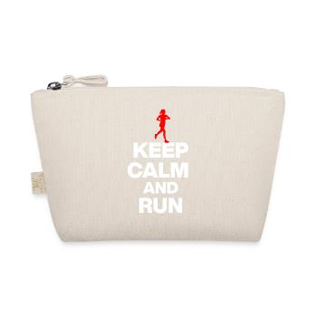 KEEP CALM AND RUN! JOGGING RACING SPORT FIT white - Organic Pouch - nature - Front