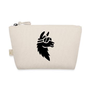 Llama with ski goggles - Organic Pouch - nature - Front