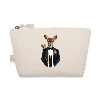Elegant deer in tuxedo with birds - Organic Pouch - nature - Front