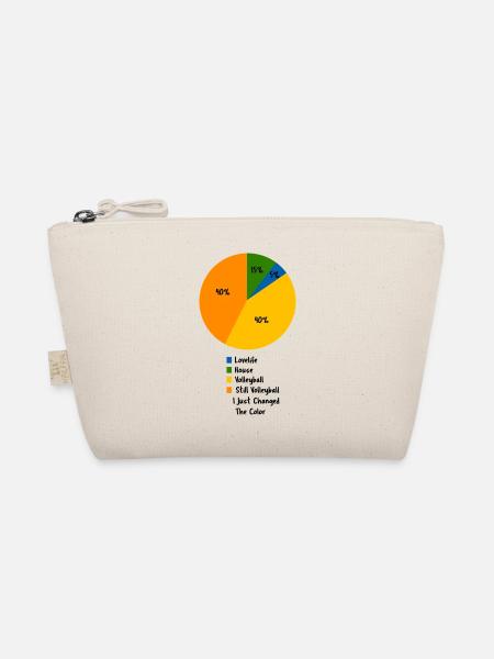 Volleyball Life Pie Chart Funny Sports Hobby - Organic Pouch - nature - Front
