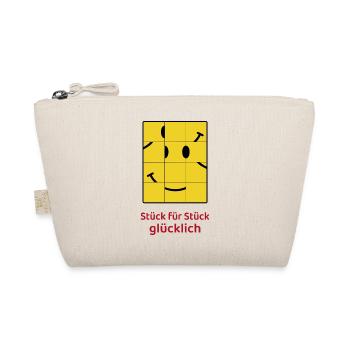 Stück für Stück glücklich – Smiley Puzzle - Bio-Täschchen - Natur - Vorne