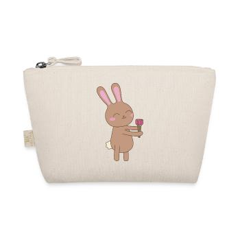 Bunny with Tulip - Organic Pouch - nature - Front