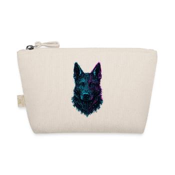 Deutscher Schäferhund Cyber Tech Neon Design - Bio-Täschchen - Natur - Vorne