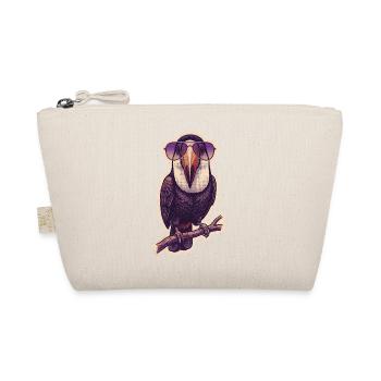 Crazy Toucan with Sunglasses - Organic Pouch - nature - Front