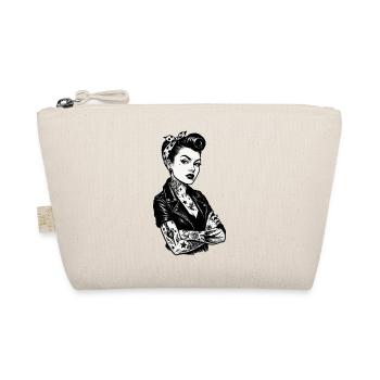 Rockabilly Pin-Up: 50s Outlaw Girl mit Tattoos - Bio-Täschchen - Natur - Vorne