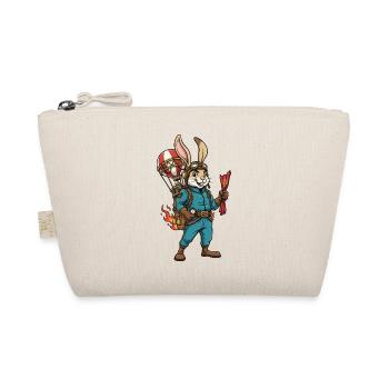 Rabbit Aviator Steampunk Hot Air Balloon Flight - Organic Pouch - nature - Front