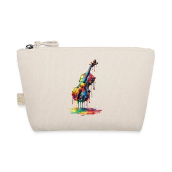 Violin with dripping paint - Organic Pouch - nature - Front