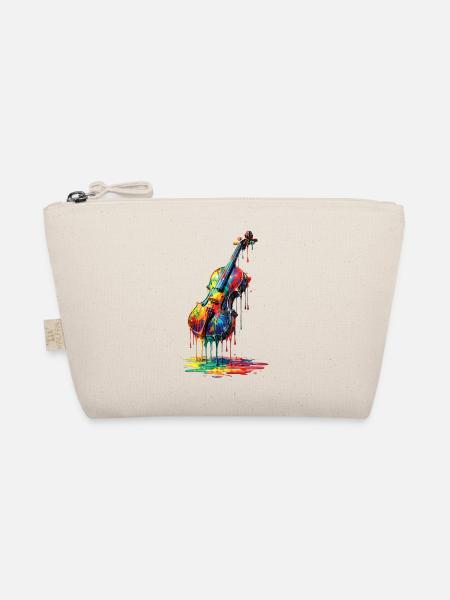Violin with dripping paint - Organic Pouch - nature - Front