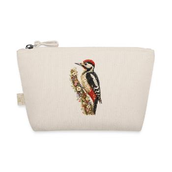 Flower Woodpecker | Floral Great Spotted Woodpecker from Wildflowers - Organic Pouch - nature - Front