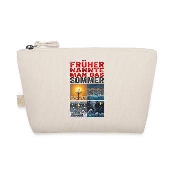 Sarkastisches Sommer-Extremwetter Klimawandelshirt - Bio-Täschchen - Natur - Vorne