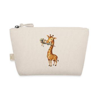Girafe mignonne pour la rentrée à l’école avec un corne d’école - Trousse biologique - nature - Devant