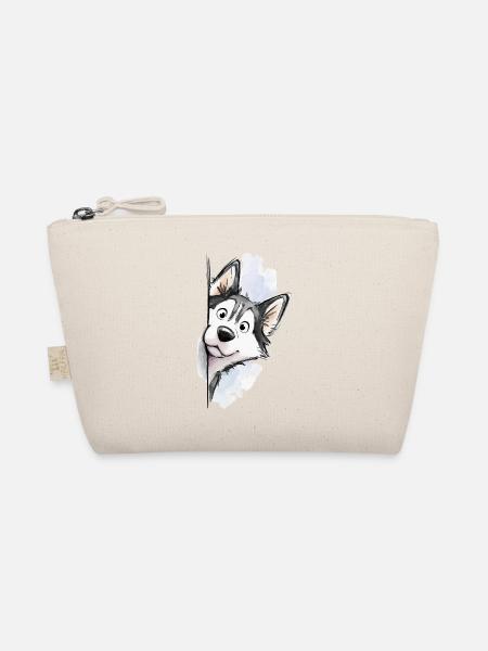 Peekaboo Siberian Husky 🐺🐾 - Organic Pouch - nature