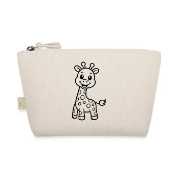 Cute Giraffe Kids Animal Motif - Organic Pouch - nature - Front